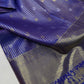 Semi Kanchi Palki Bharat Blue Checks Saree - 