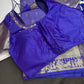 Semi Kanchi Palki Bharat Blue Checks Saree - 