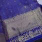 Semi Kanchi Palki Bharat Blue Checks Saree - 
