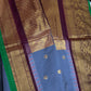 Semi Gadwal Checks Grey Maroon Silk Saree - 