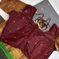 Semi Gadwal Checks Grey Maroon Silk Saree - 