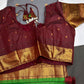 Semi Gadwal Checks Grey Maroon Silk Saree - 