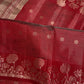 Semi Tussar Silk Maroon Red Saree - 
