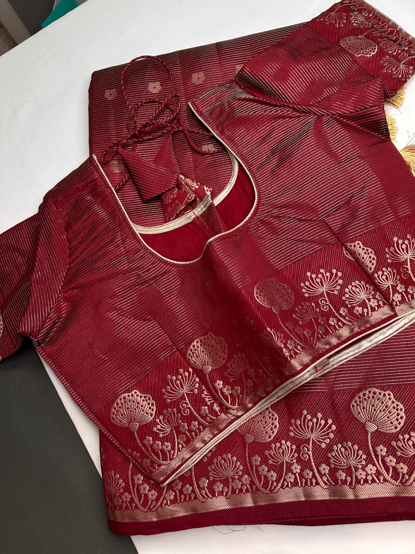 Semi Tussar Silk Maroon Red Saree - 