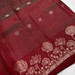Semi Tussar Silk Maroon Red Saree - 