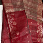 Semi Tussar Silk Maroon Red Saree - 