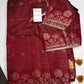 Semi Tussar Silk Maroon Red Saree - 