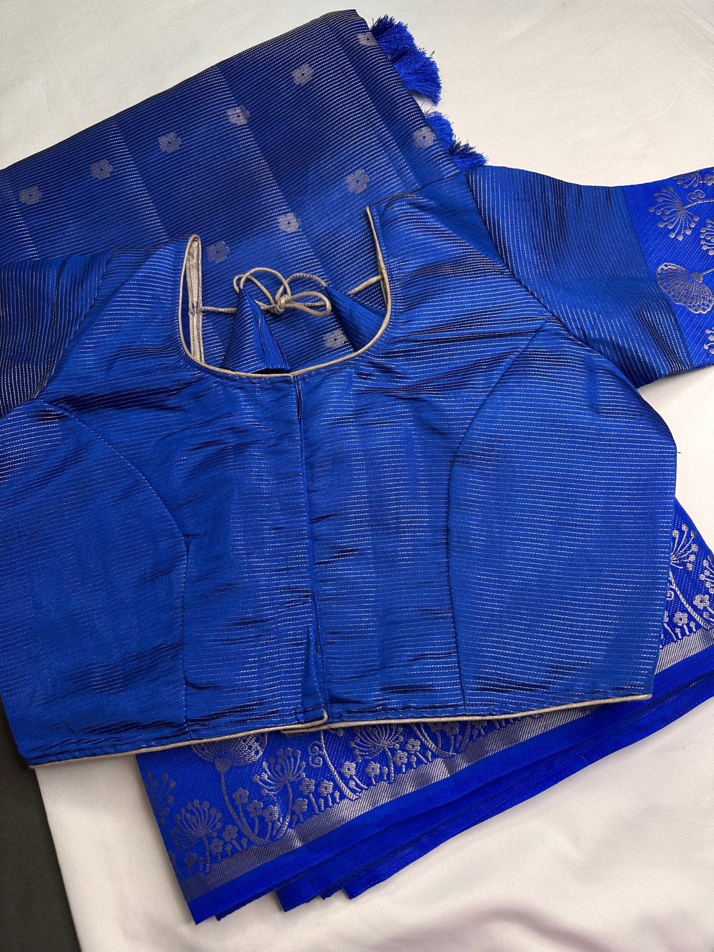 Semi Tussar Silk Blue Saree - 