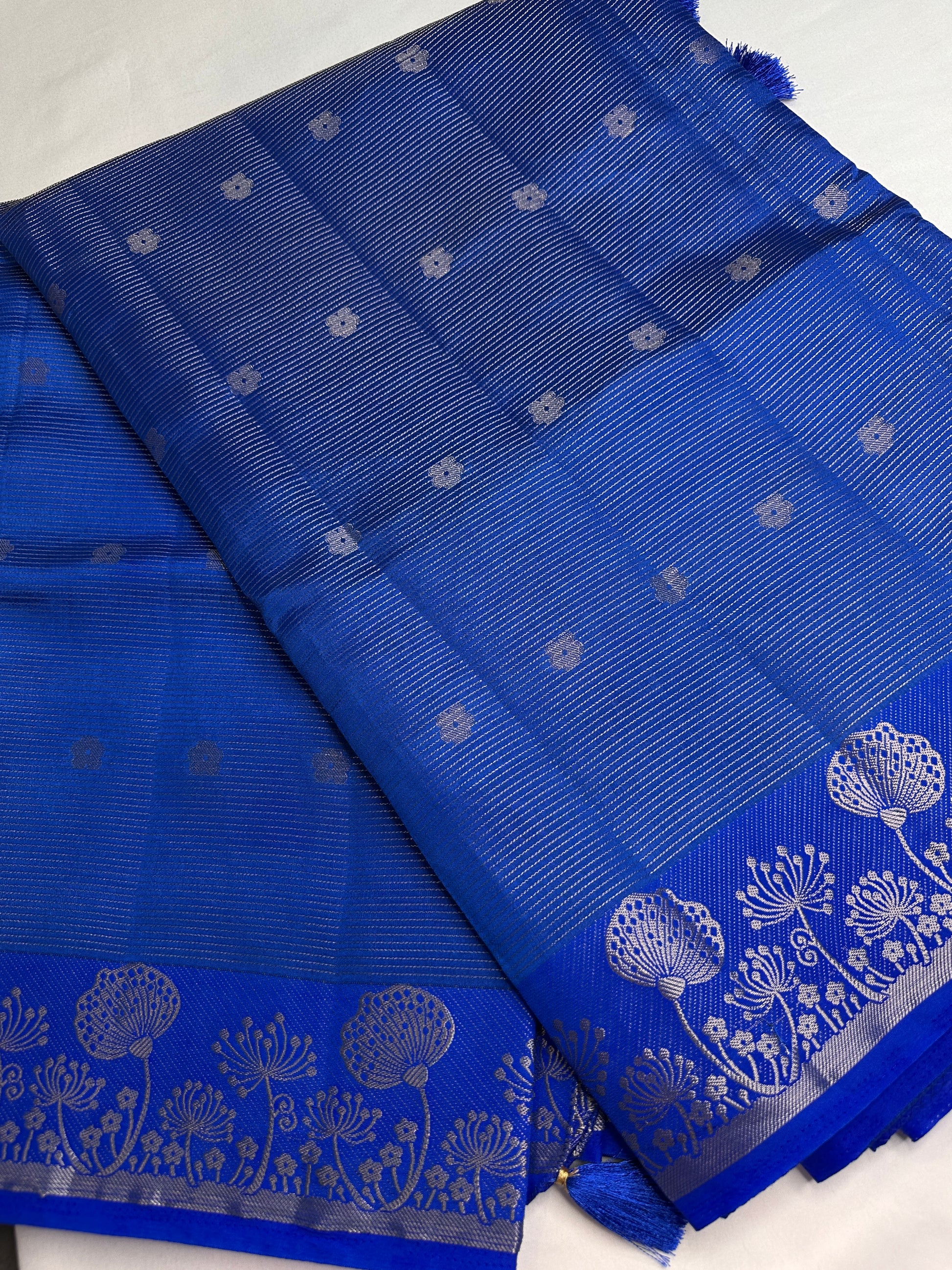 Semi Tussar Silk Blue Saree - 