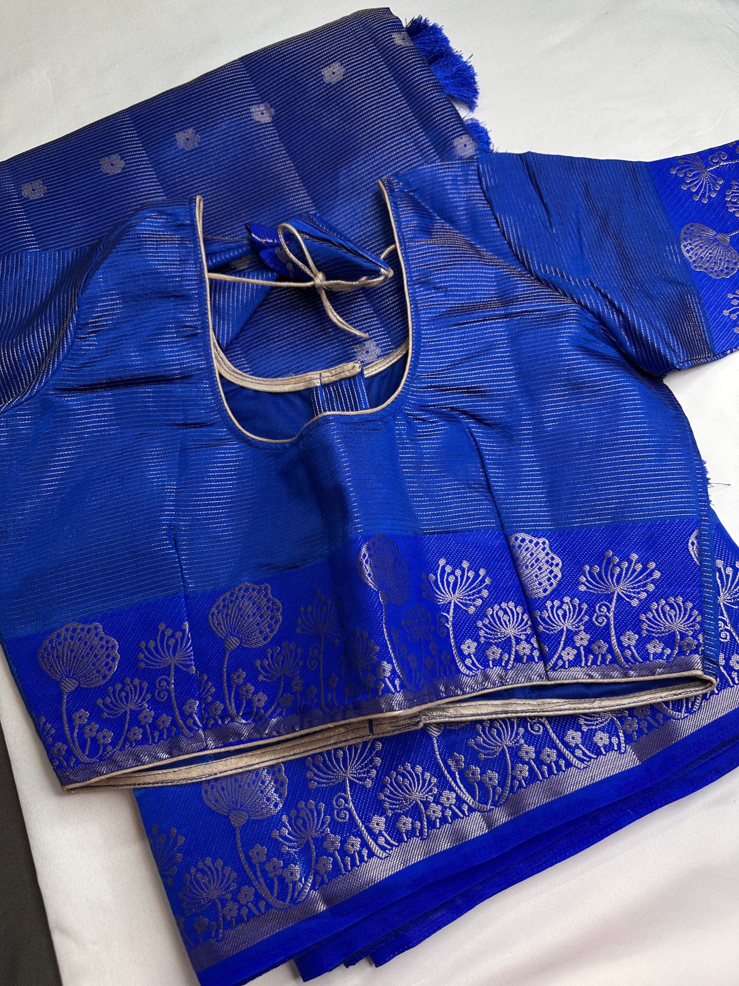 Semi Tussar Silk Blue Saree - 