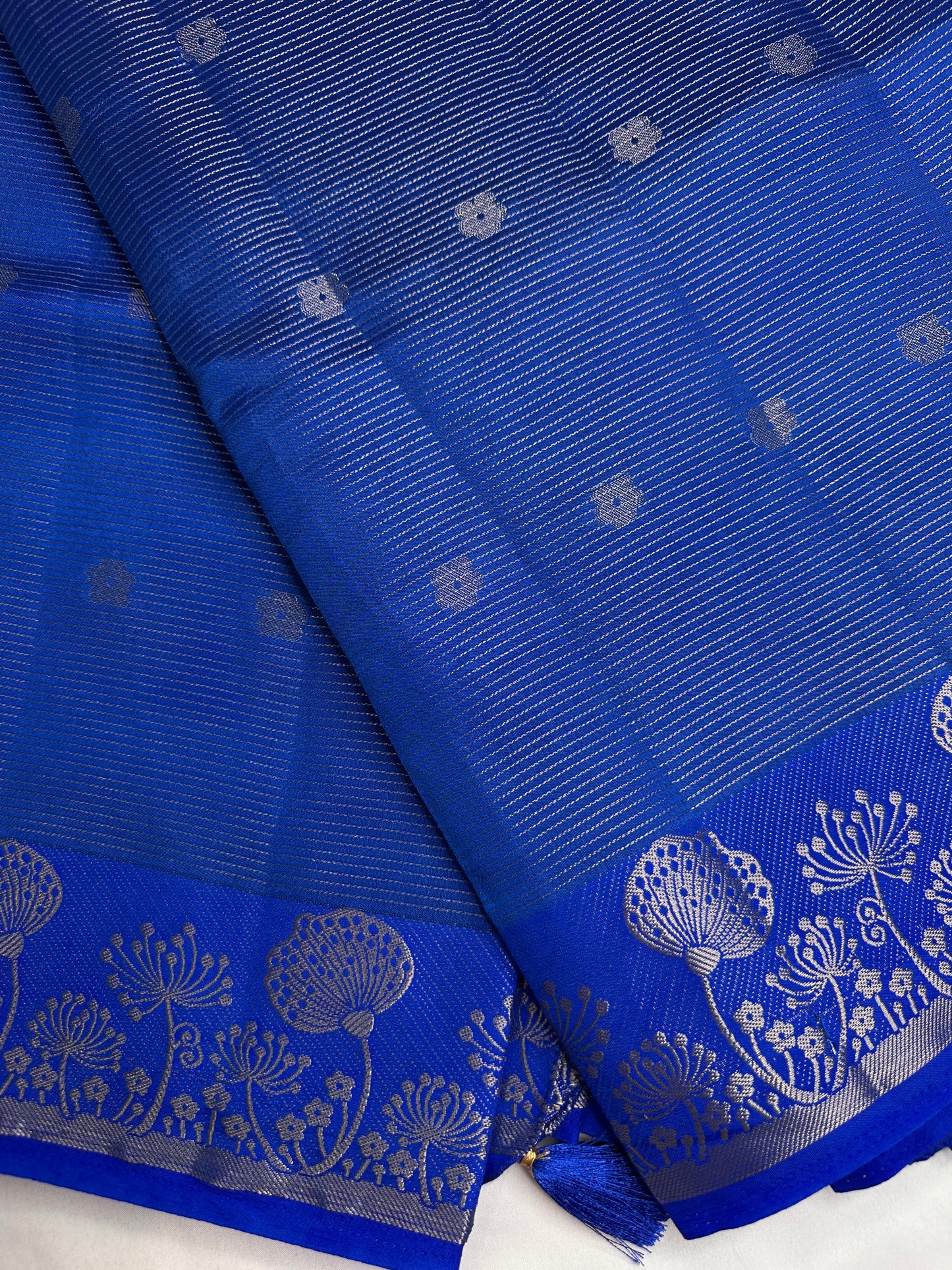Semi Tussar Silk Blue Saree - 