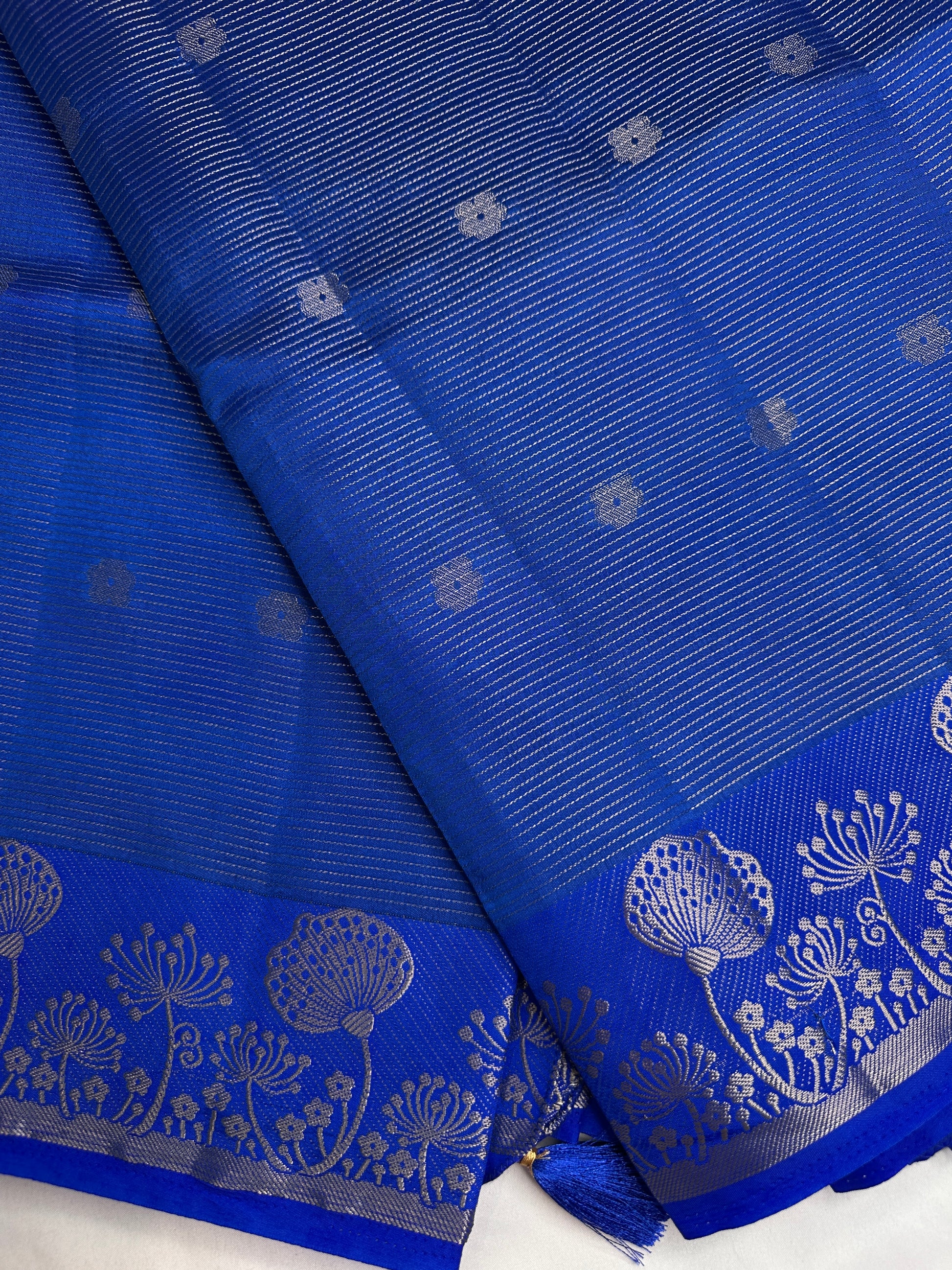 Semi Tussar Silk Blue Saree - 