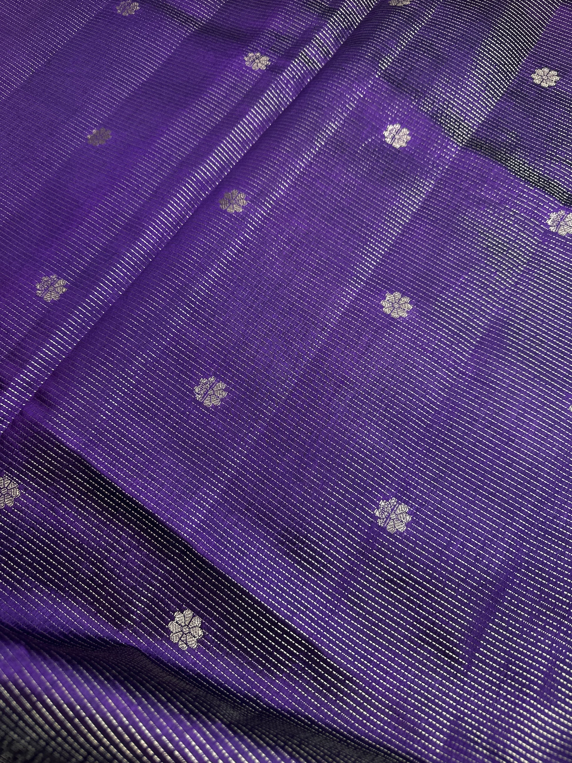 Semi Tussar Silk Purple Saree - 