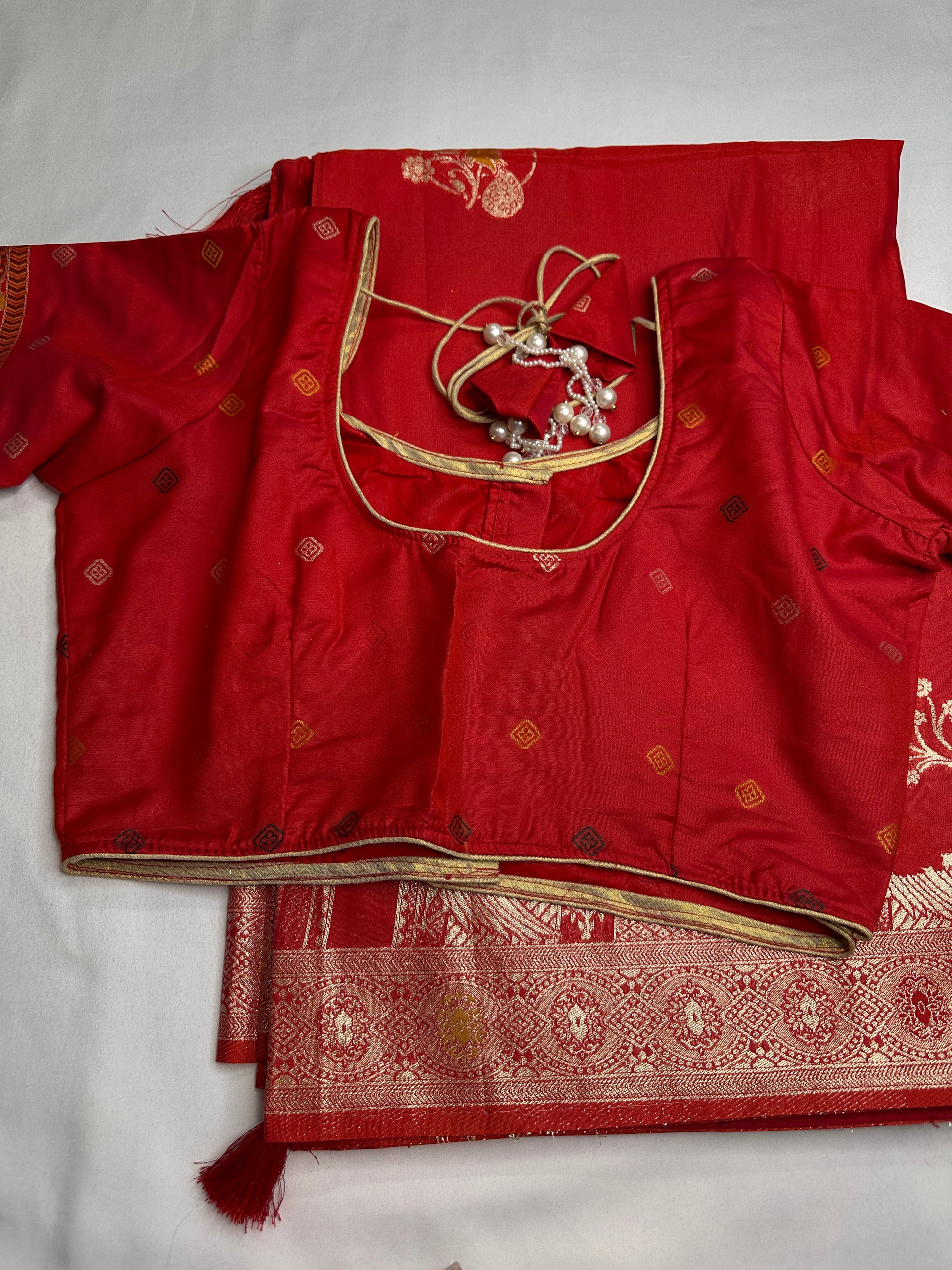 Soft Silk Semi Banarsi Red Saree - 