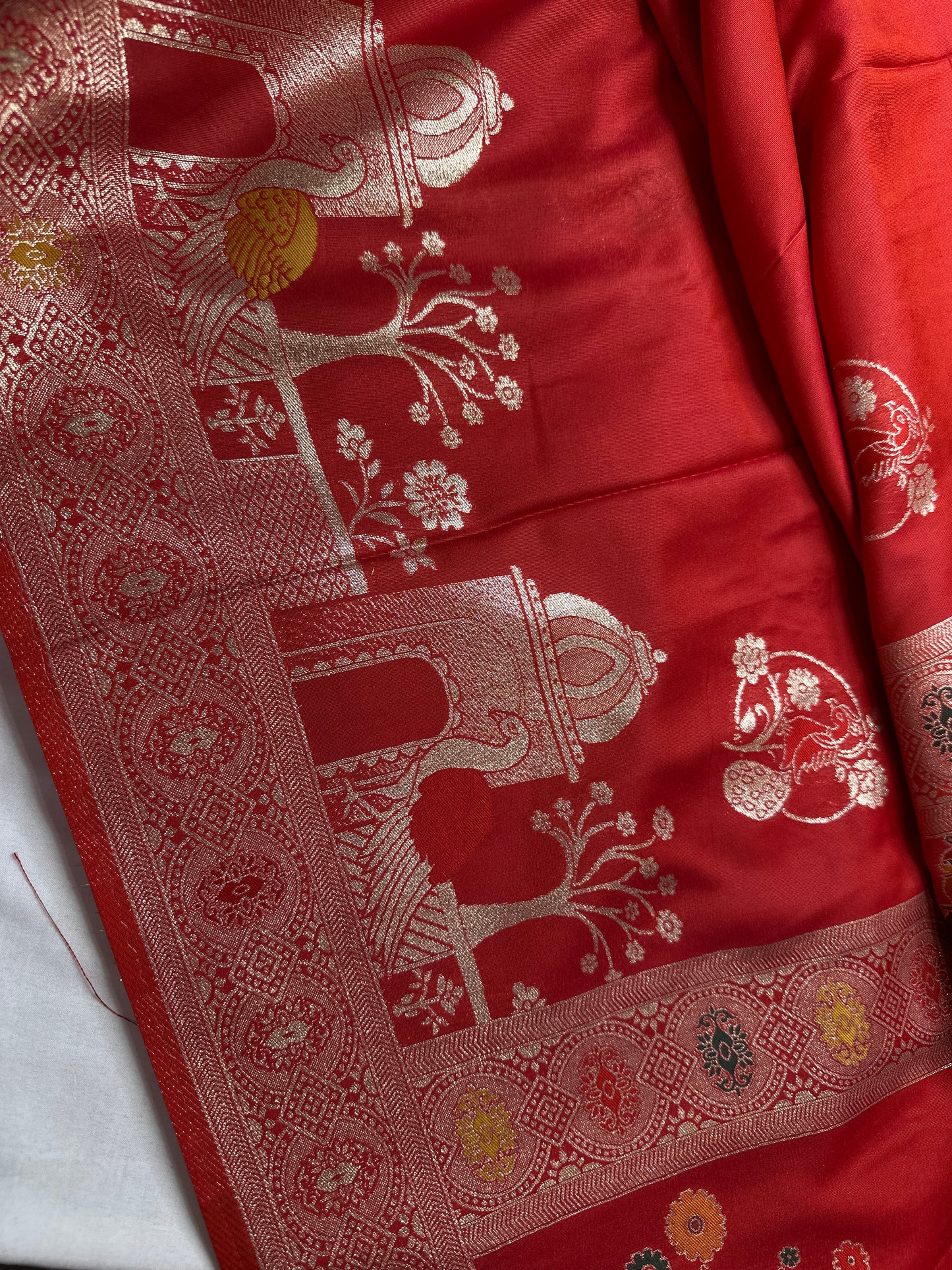 Soft Silk Semi Banarsi Red Saree - 