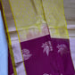 Semi Kanchi Pattu Pink Yellow Silk Saree - 