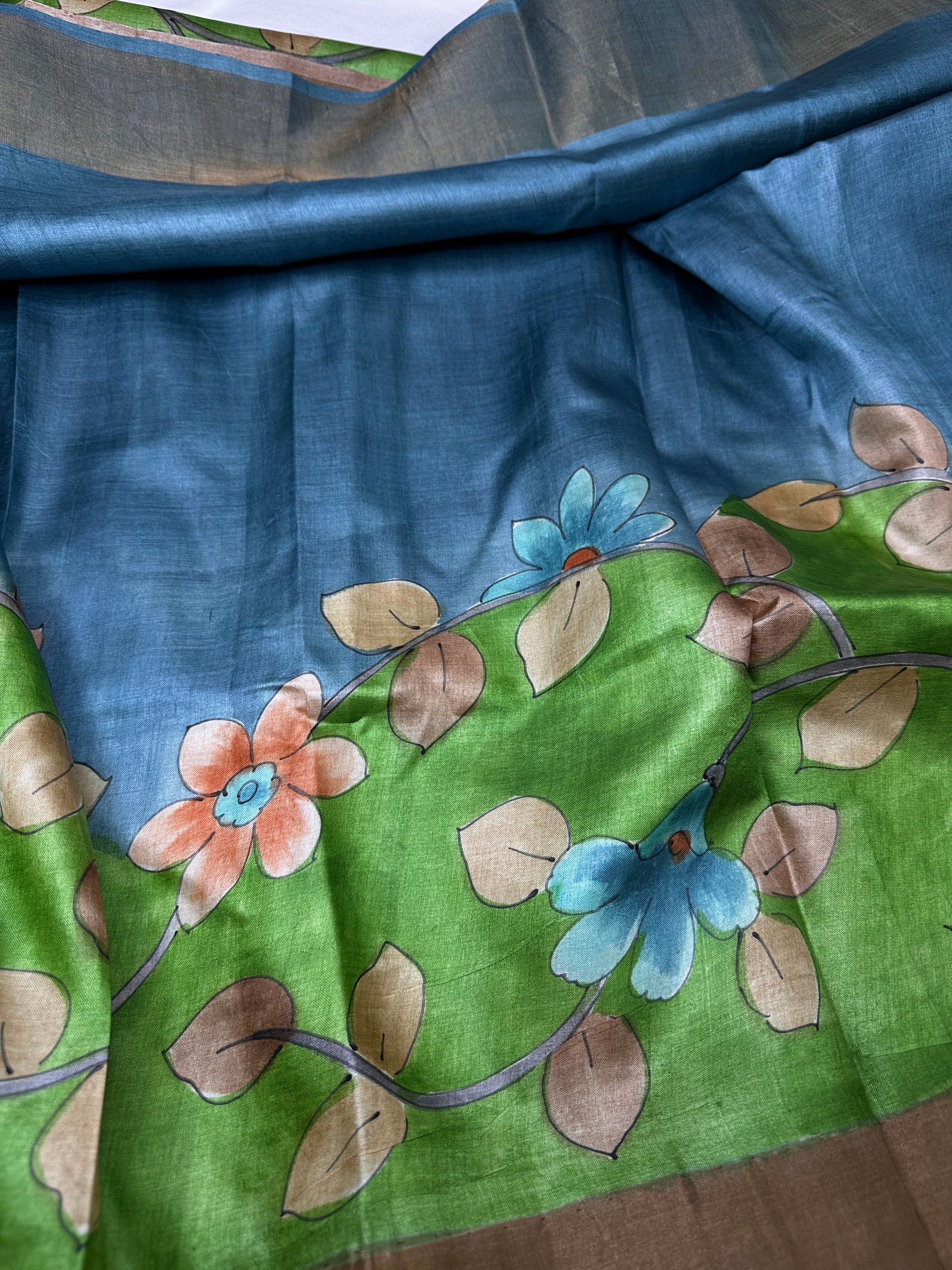 Pure Tussar Floral Printed Light Weight Saree - 