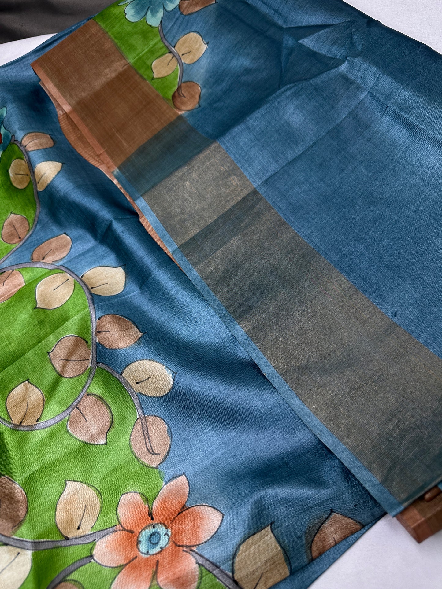 Pure Tussar Floral Printed Light Weight Saree - 