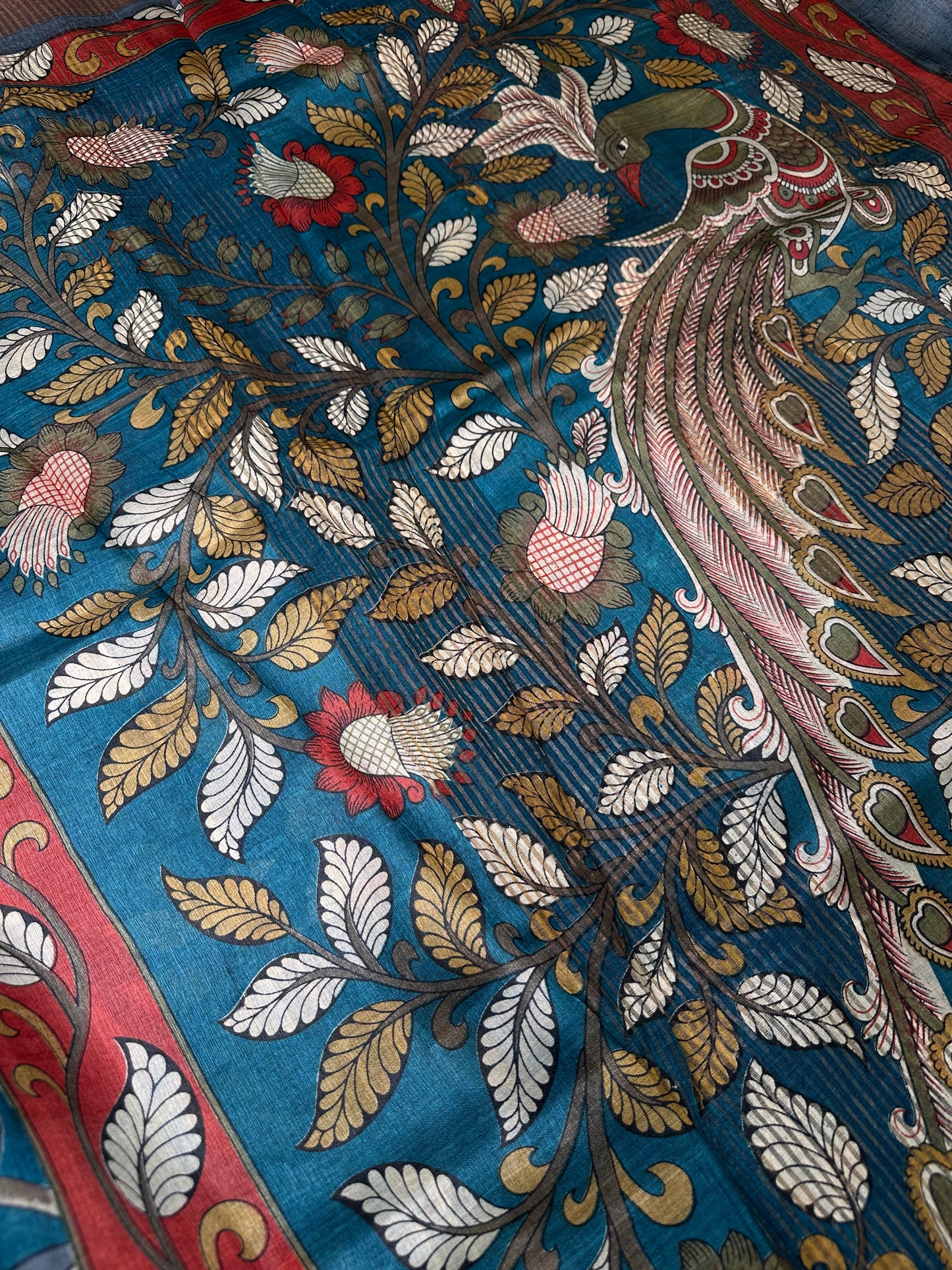 Pure Tussar Floral Printed Light Weight Saree - 