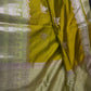Green Raw Mango Light Weight Silk Saree - 