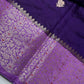 Purple Raw Mango Light Weight Silk Saree - 