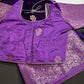 Purple Raw Mango Light Weight Silk Saree - 