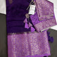 Purple Raw Mango Light Weight Silk Saree - 