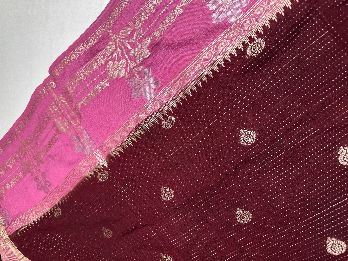 Plum Raw Mango Light Weight Silk Saree - 