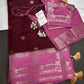 Plum Raw Mango Light Weight Silk Saree - 