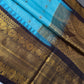 Semi Gadwal Checks Blue Plum Silk Saree - 