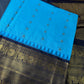 Semi Gadwal Checks Blue Plum Silk Saree - 