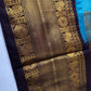 Semi Gadwal Checks Blue Plum Silk Saree - 