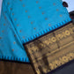 Semi Gadwal Checks Blue Plum Silk Saree - 