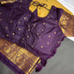 Semi Gadwal Checks Mustard Purple Silk Saree - 