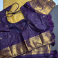 Semi Gadwal Checks Mustard Purple Silk Saree - 