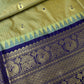Semi Gadwal Checks Mustard Purple Silk Saree - 