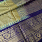 Semi Gadwal Checks Mustard Purple Silk Saree - 
