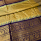 Semi Gadwal Checks Mustard Purple Silk Saree - 