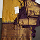 Semi Gadwal Checks Mustard Purple Silk Saree - 