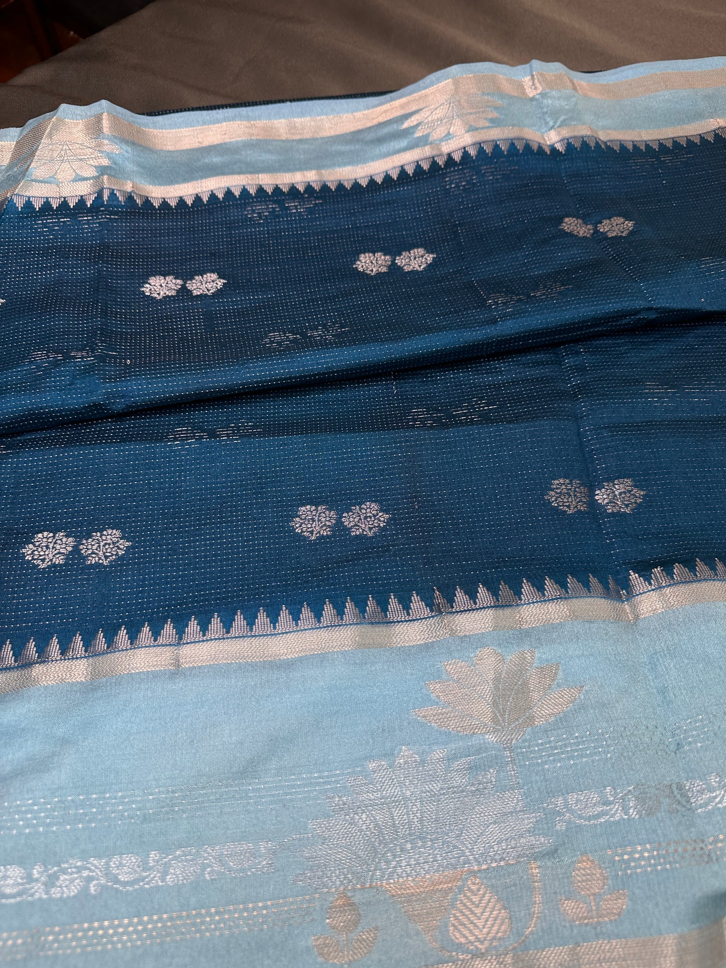Blue Raw Mango Light Weight Silk Saree - 