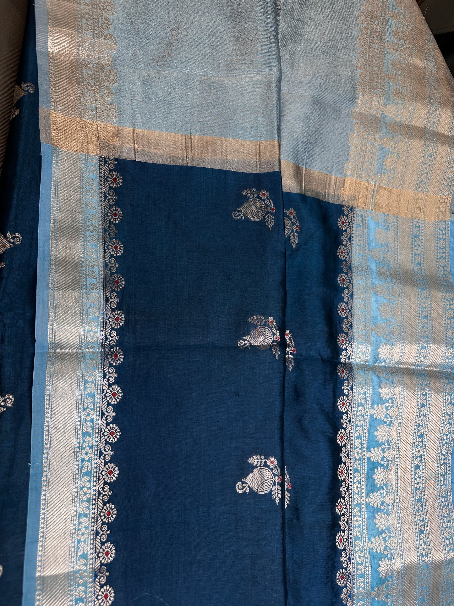 Blue Raw Mango Light Weight Silk Saree - 
