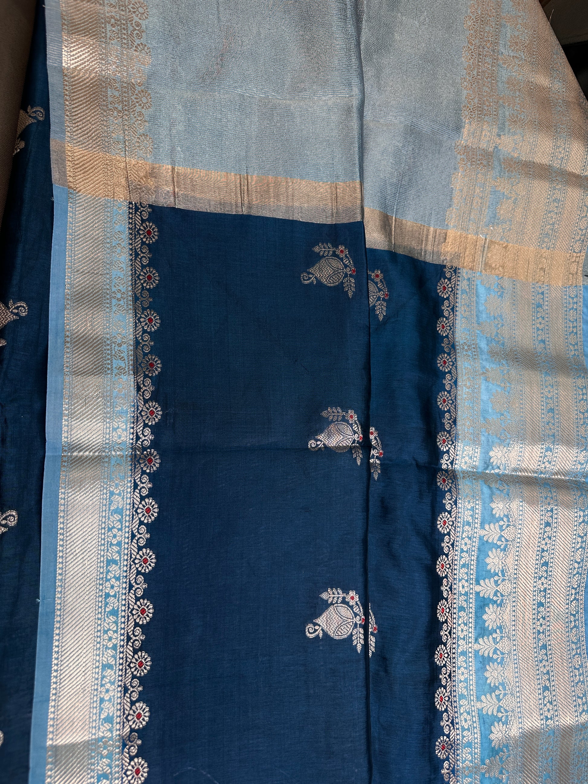 Blue Raw Mango Light Weight Silk Saree - 