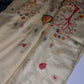 Soft Silk Semi Banarsi Cream Saree - 