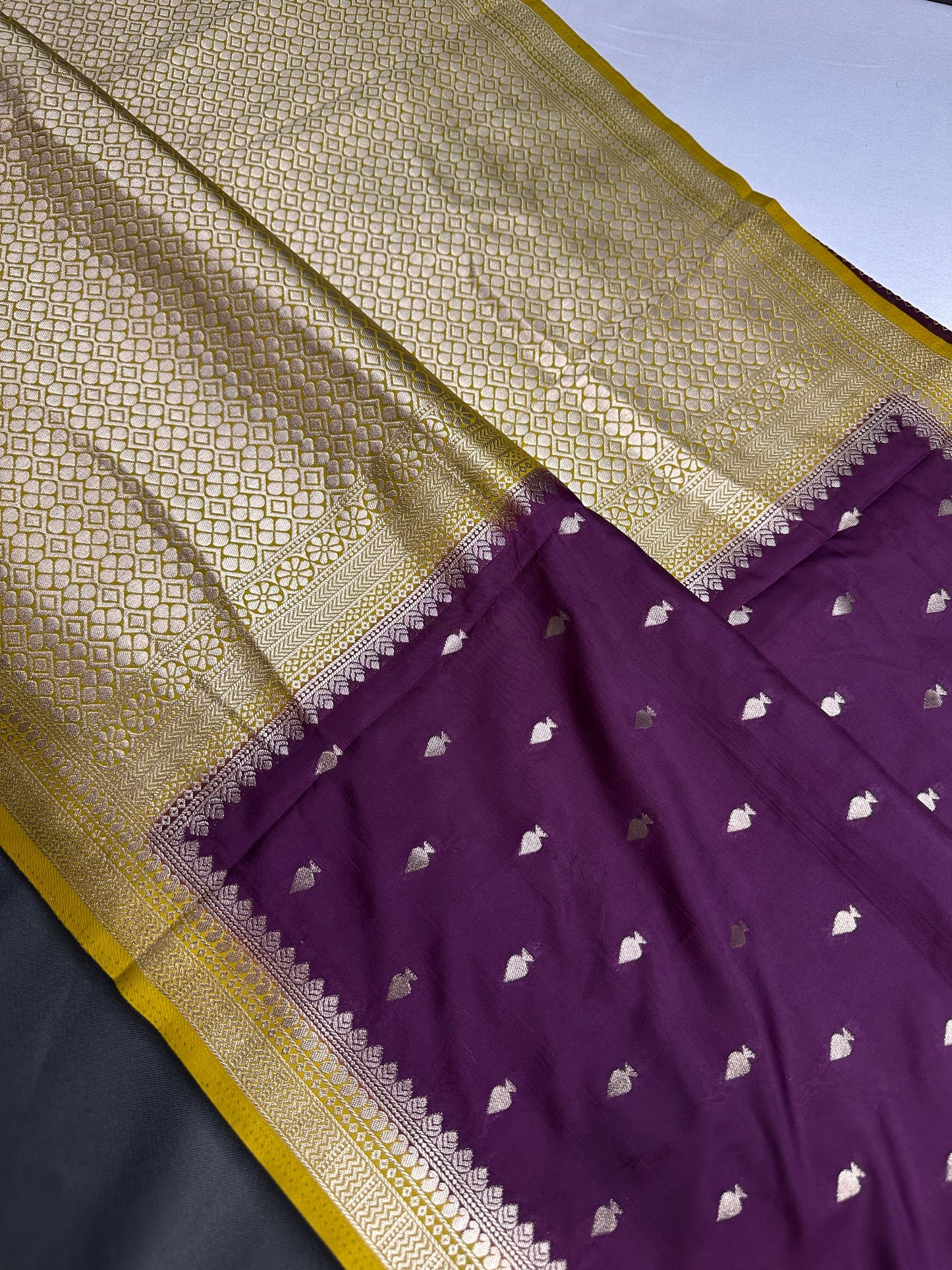 Purple Mustard Soft Silk Saree - 