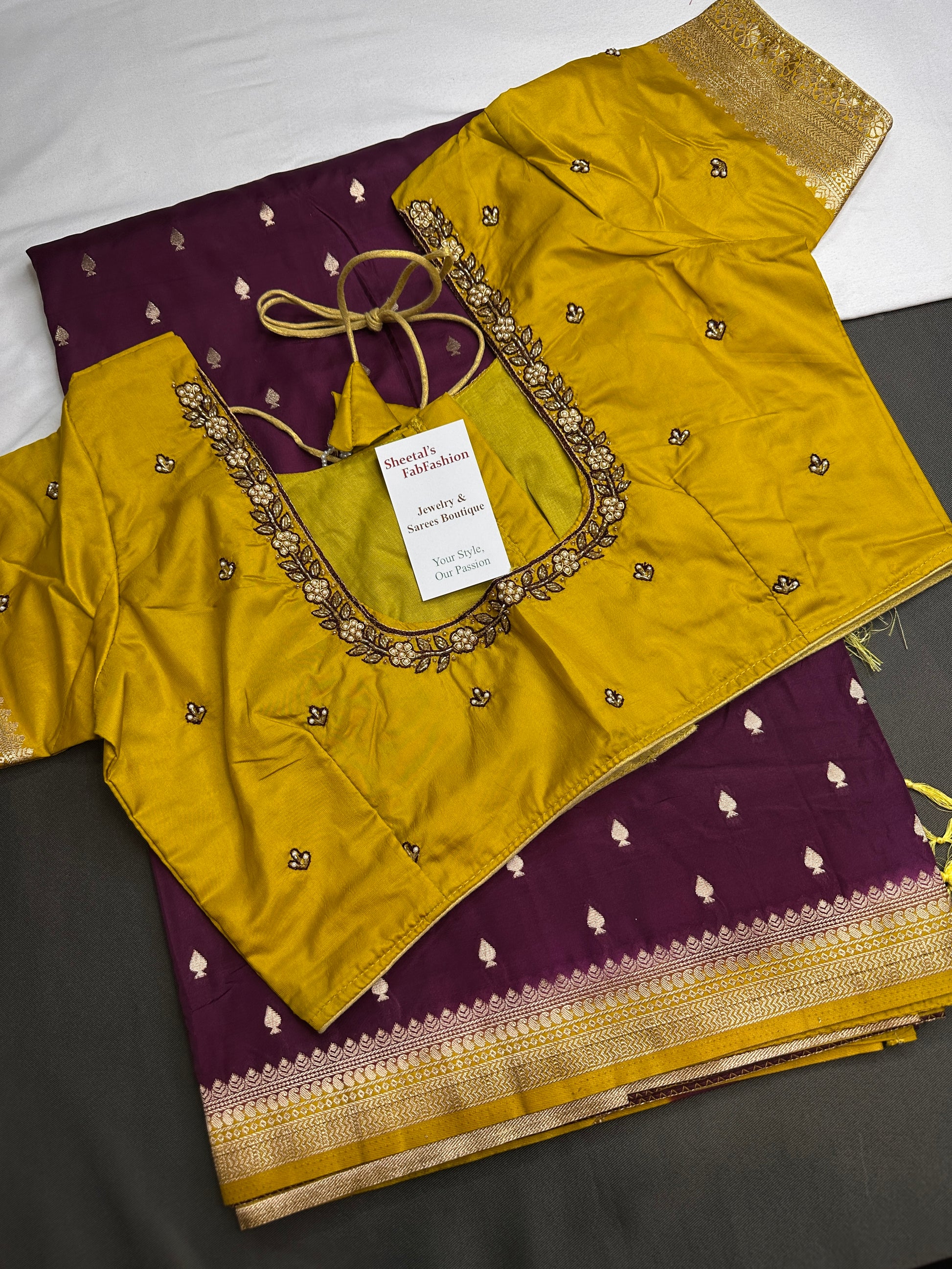 Purple Mustard Soft Silk Saree - 
