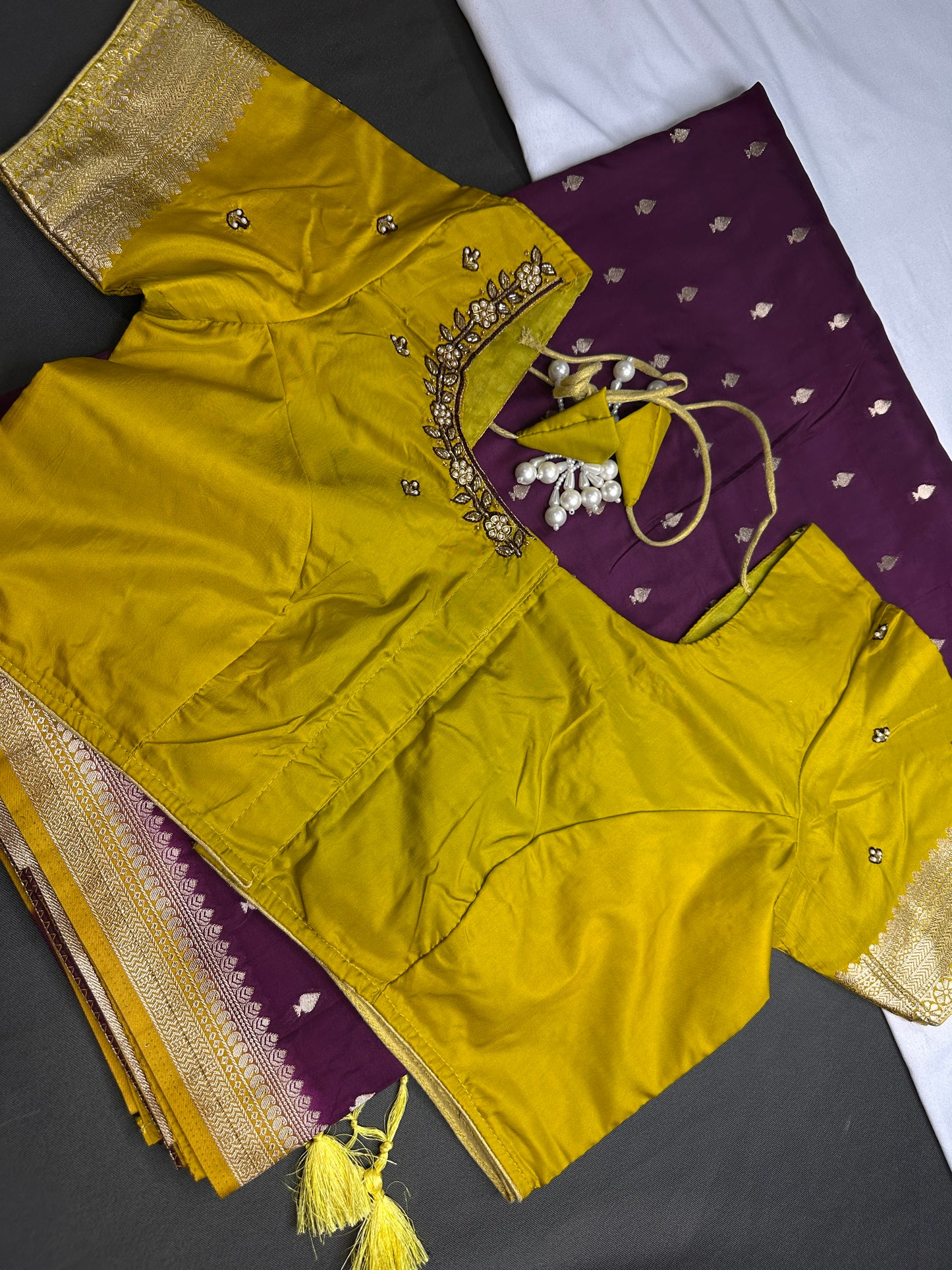 Purple Mustard Soft Silk Saree - 