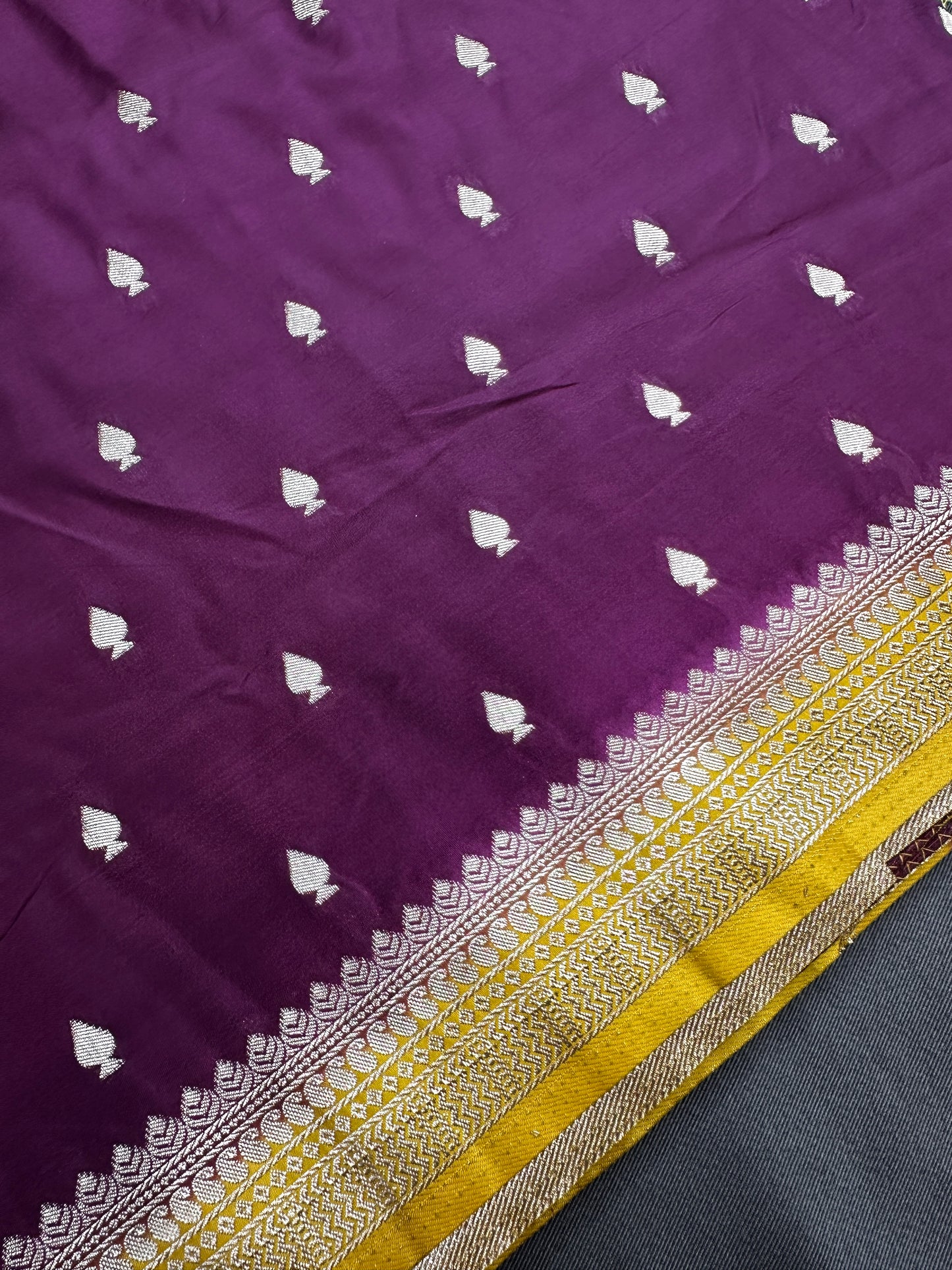 Purple Mustard Soft Silk Saree - 