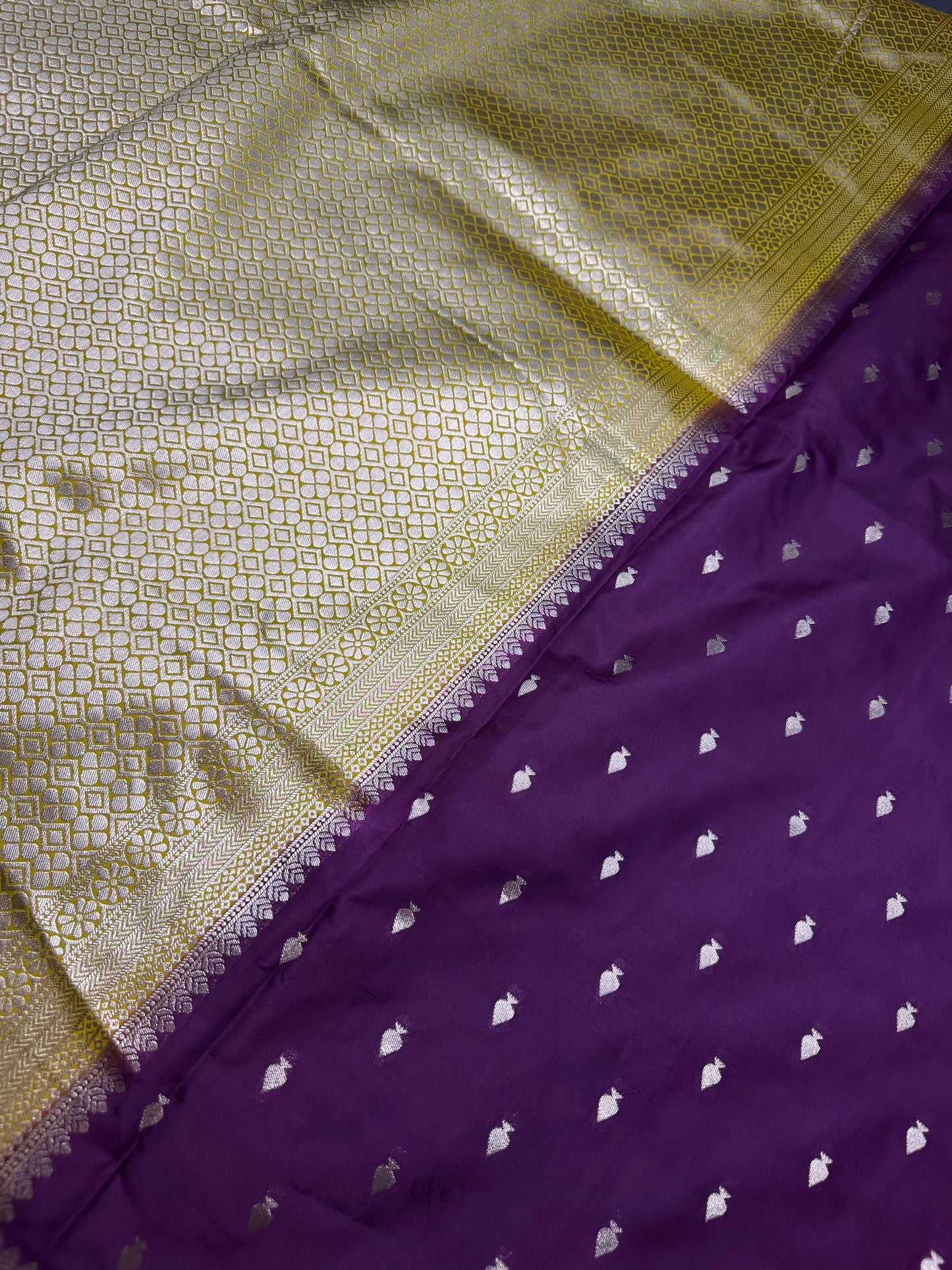 Purple Mustard Soft Silk Saree - 