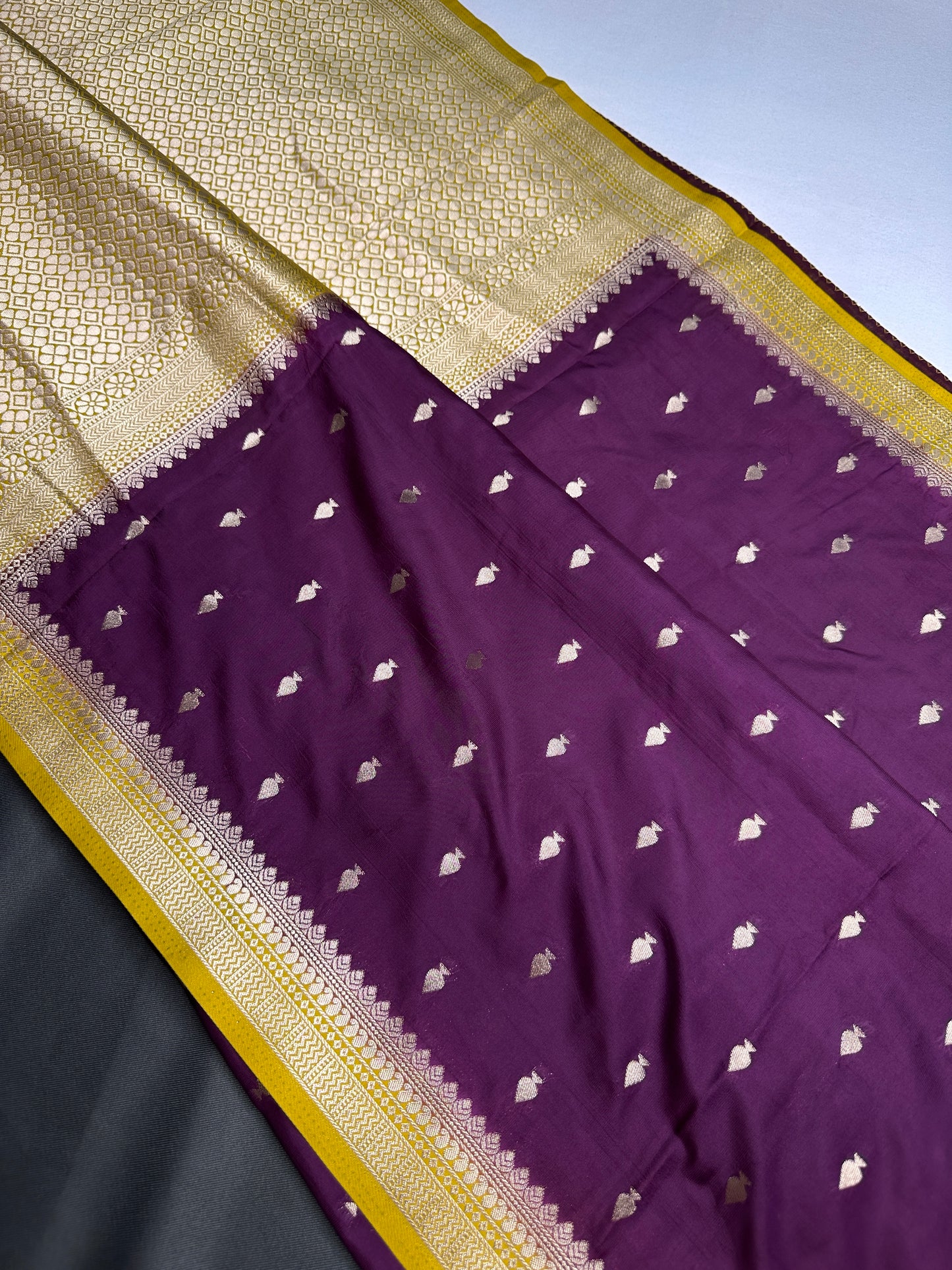 Purple Mustard Soft Silk Saree - 