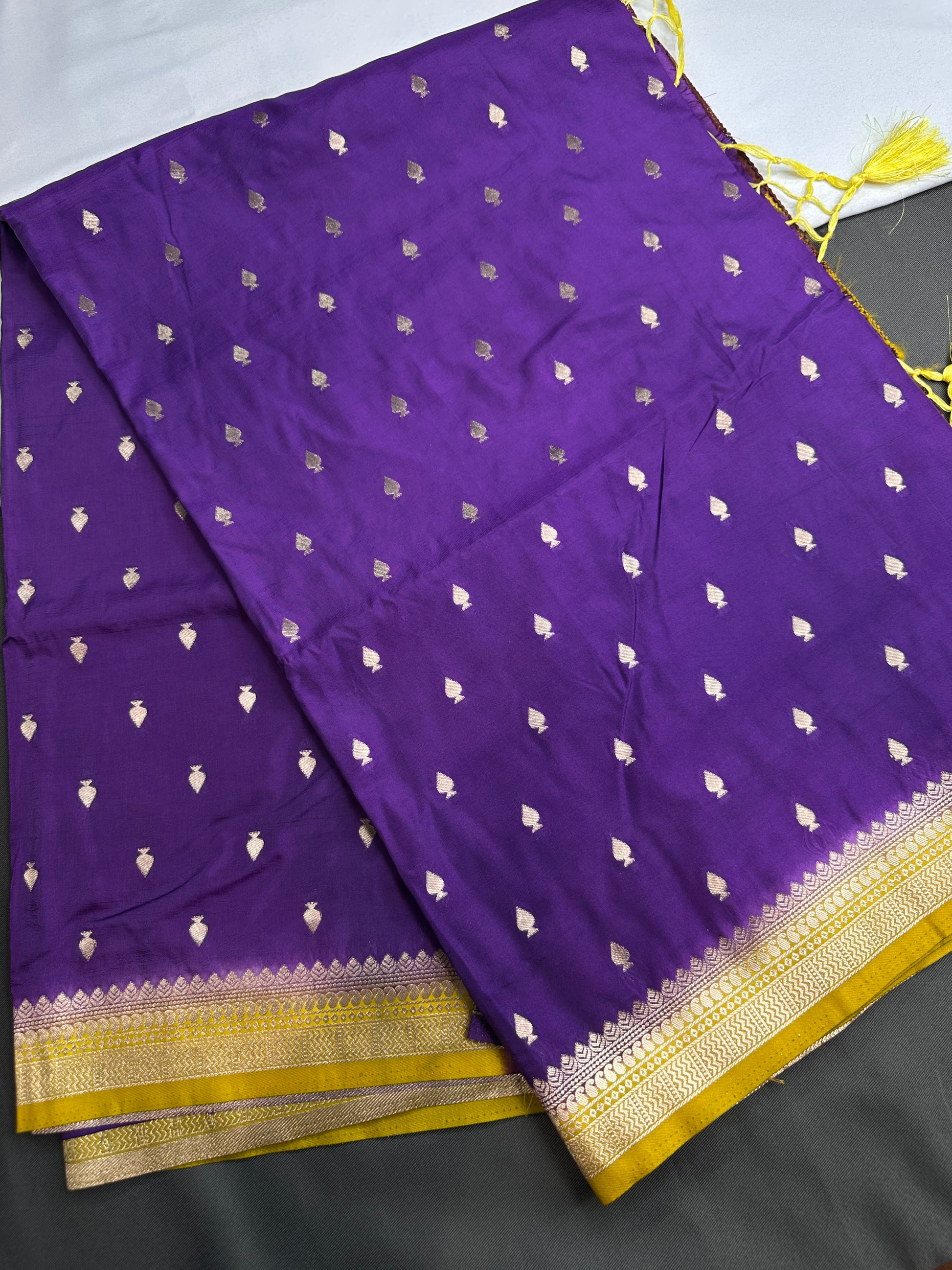 Purple Green Soft Silk Saree - 